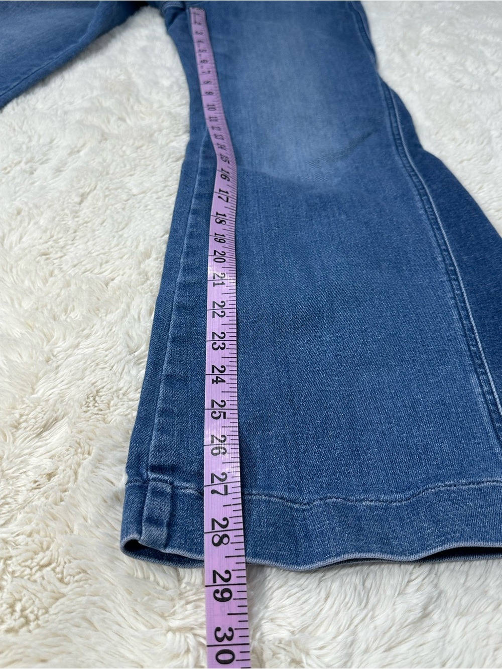Spanx EveryWear Jeans Womens Large Blue Flare High Rise Stretch Boho Festival - Picture 8 of 9